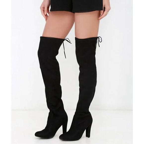 Steve Madden Shoes - Steve Madden Gorgeous Black Suede Over the Knee Boots